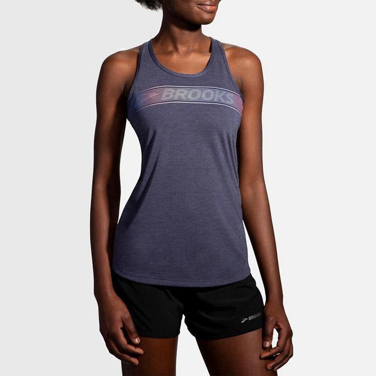 Brooks Distance Graphic Australia - Women's Running Tank Top - Grey (438567-CQK)